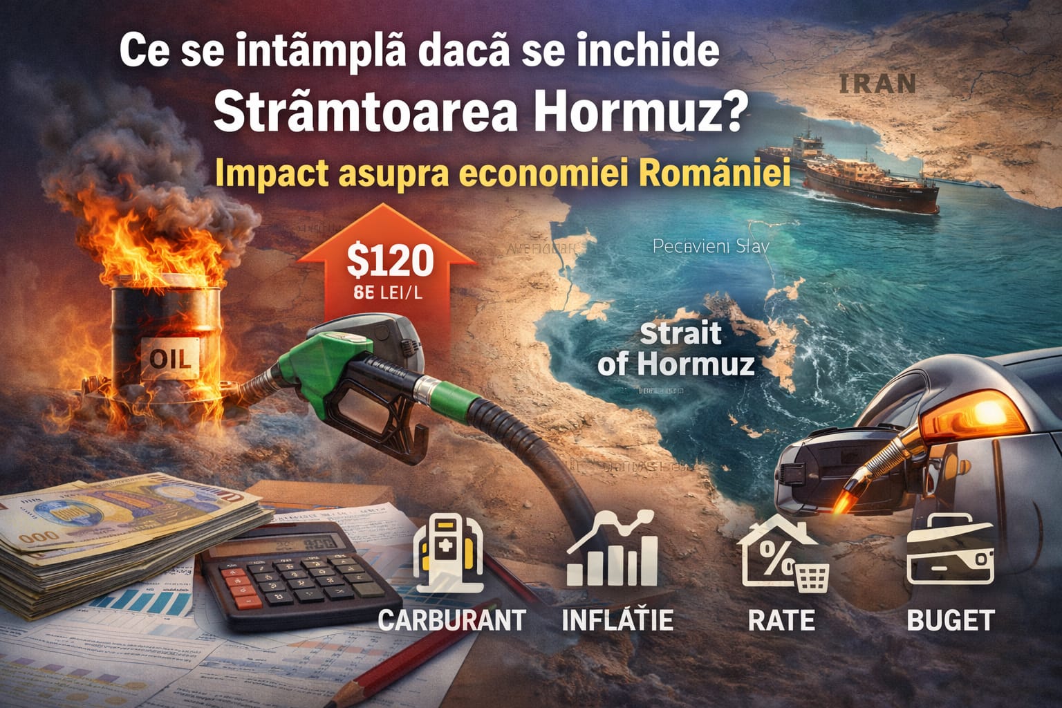 Ce se întâmplă dacă se închide Strâmtoarea Hormuz? Cum ar putea crește prețul petrolului și ce impact ar avea asupra economiei din România?