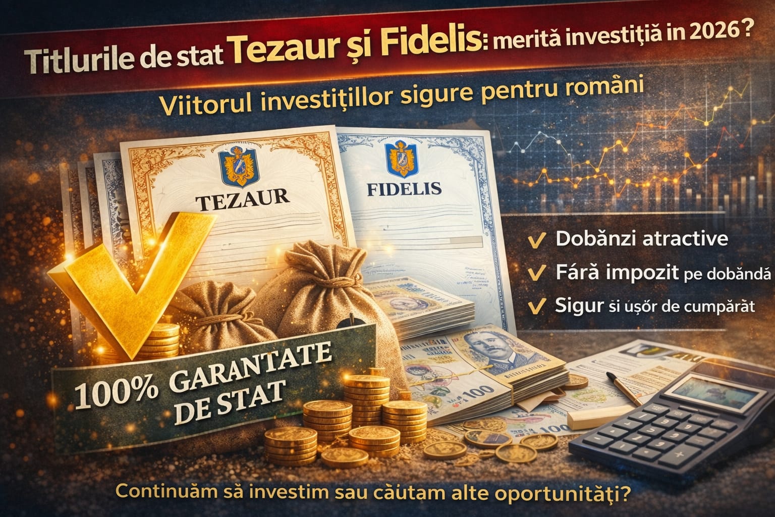 Una dintre cele mai populare opțiuni sunt titlurile de stat, în special programele Tezaur și Fidelis, lansate de statul român pentru populație.